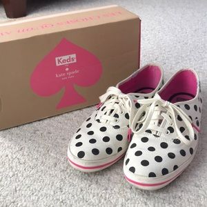 Kate Spade black and white polka dot Keds